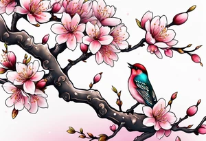 Shoulder cherry blossom tattoo idea