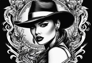 Gangster art in black and white tattoo idea