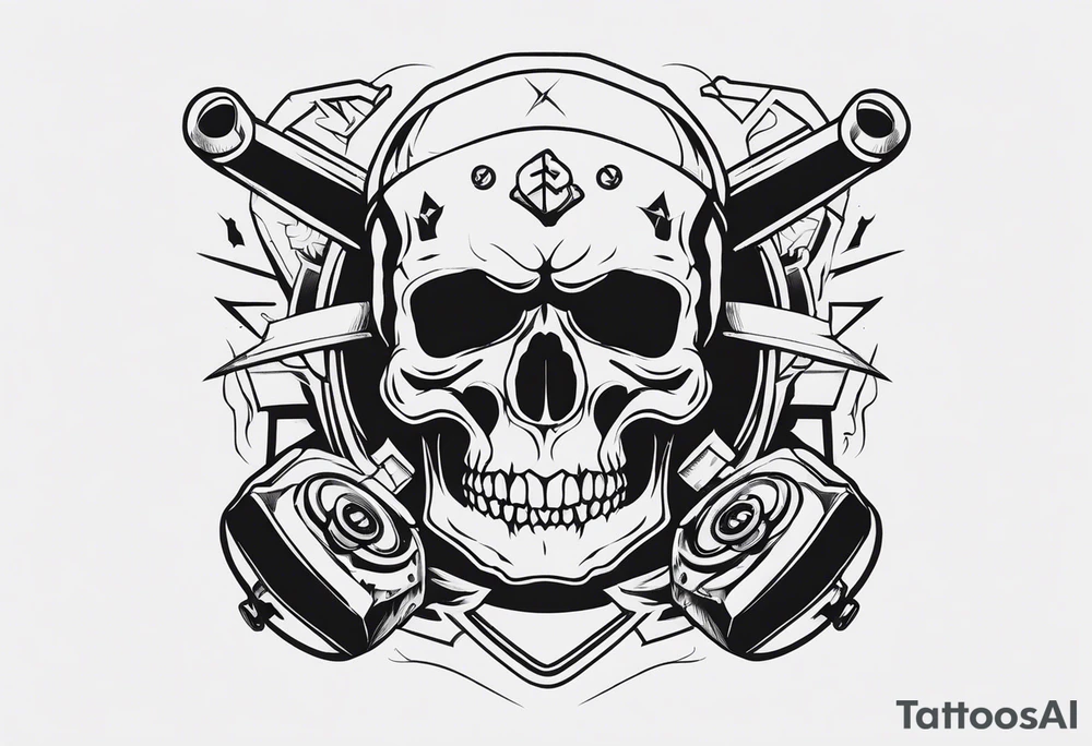 Mechanic skull tattoo idea