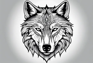 Wolf face, front on tattoo idea