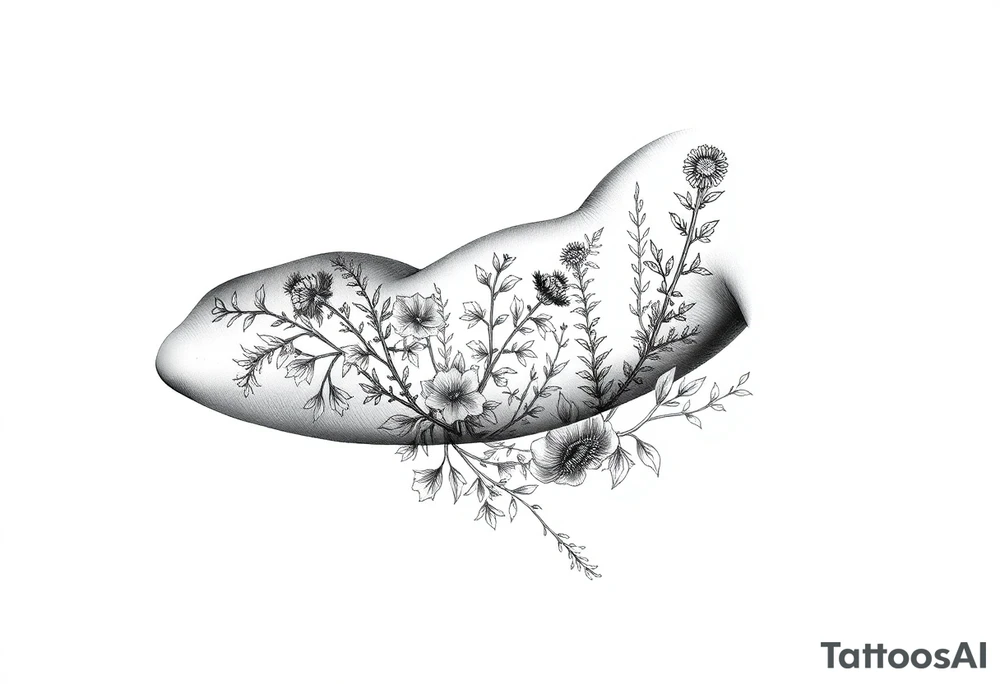 Parsley sage rosemary and thyme botanical drawing tattoo idea