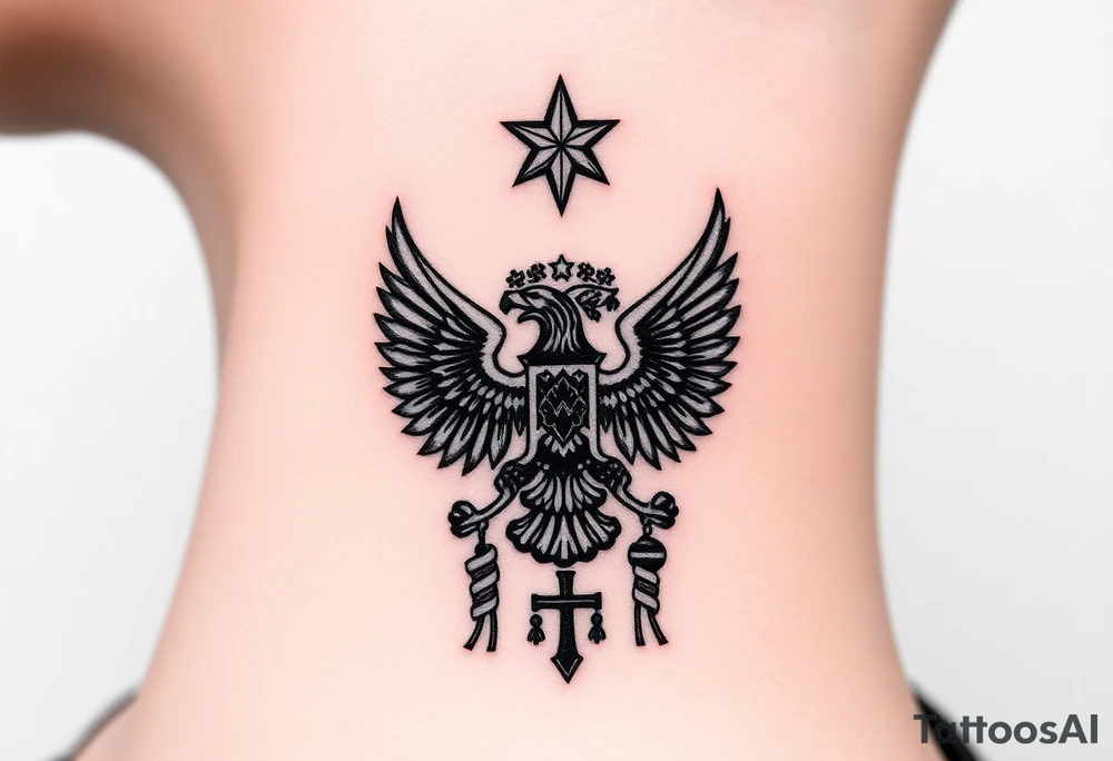 Top: Russian star 
Middle: russian double-headed eagle coat of arms
Bottom: Orthodox church dome with a cross tattoo idea