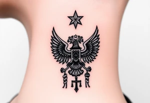 Top: Russian star 
Middle: russian double-headed eagle coat of arms
Bottom: Orthodox church dome with a cross tattoo idea