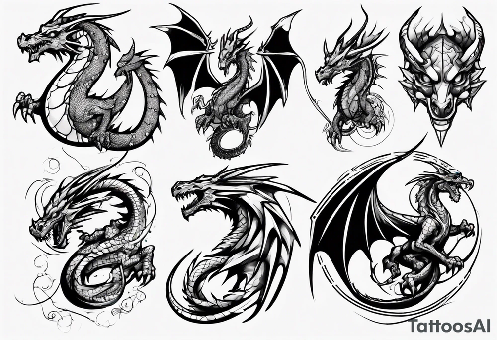 tech dragon tattoo idea