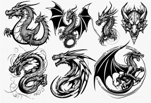 tech dragon tattoo idea