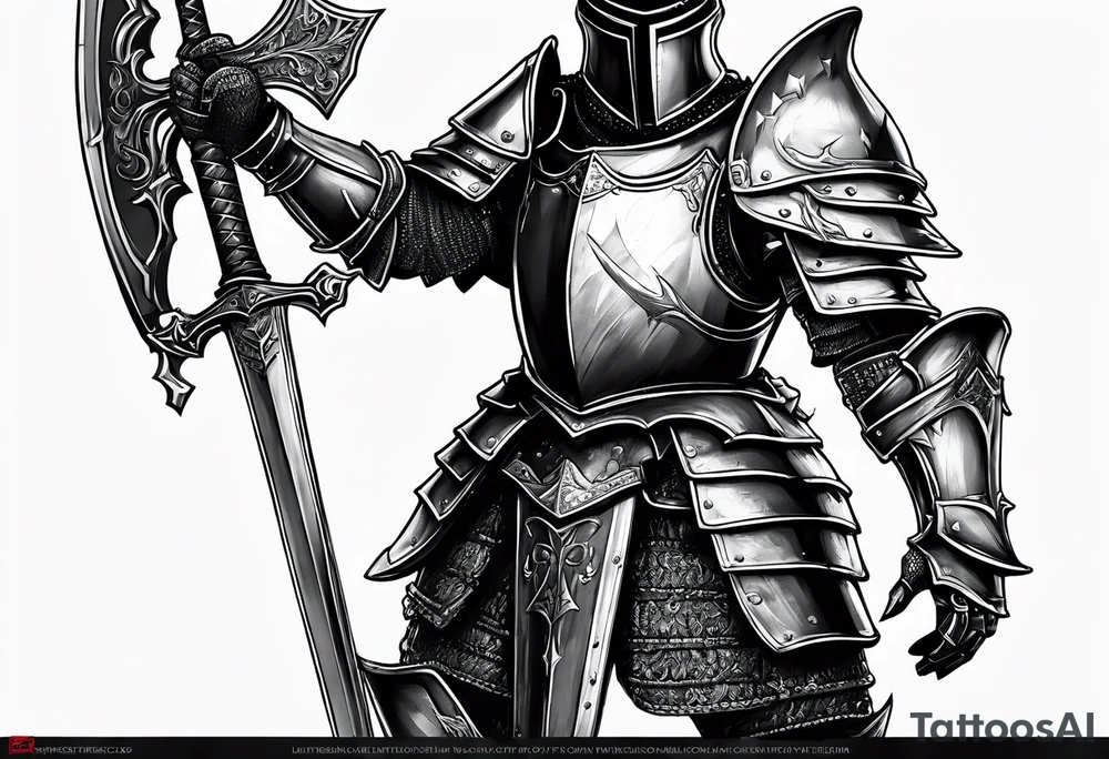 knight in heavy armor tattoo idea