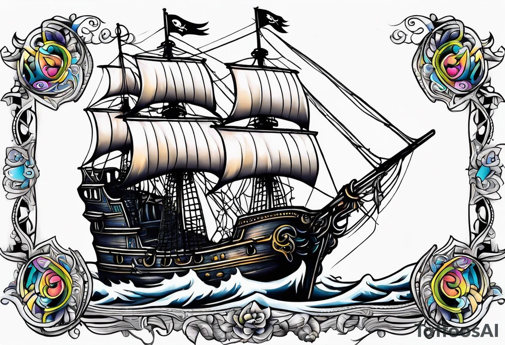 Pirate ship tattoo idea