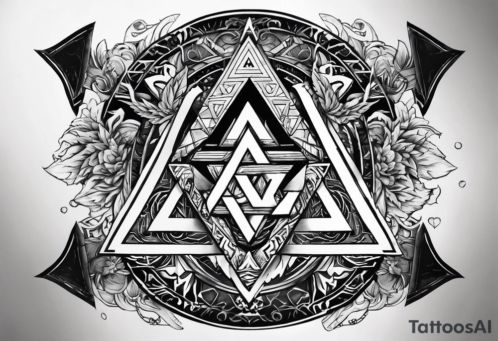 Valhalla shield valknut axe steps tattoo idea