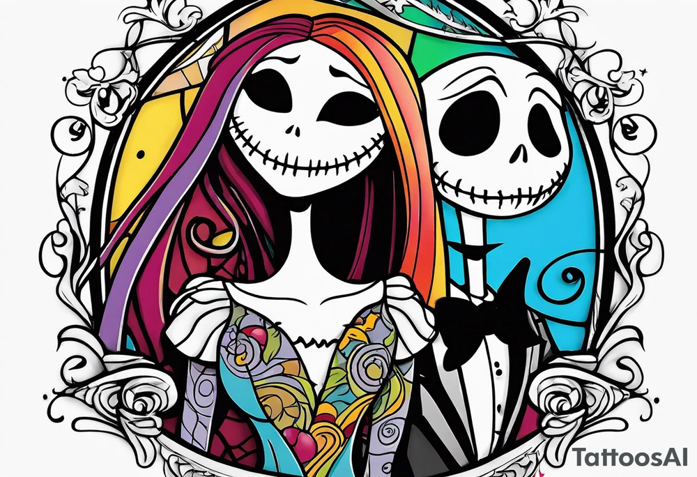 Nightmare before Christmas jack and sally tattoo idea