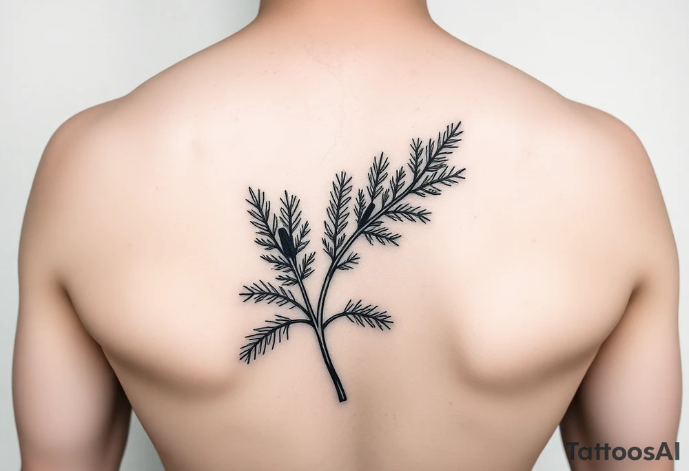 Small firn plant moving clockwise tattoo idea