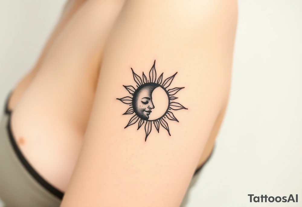 sun and moon tattoo idea
