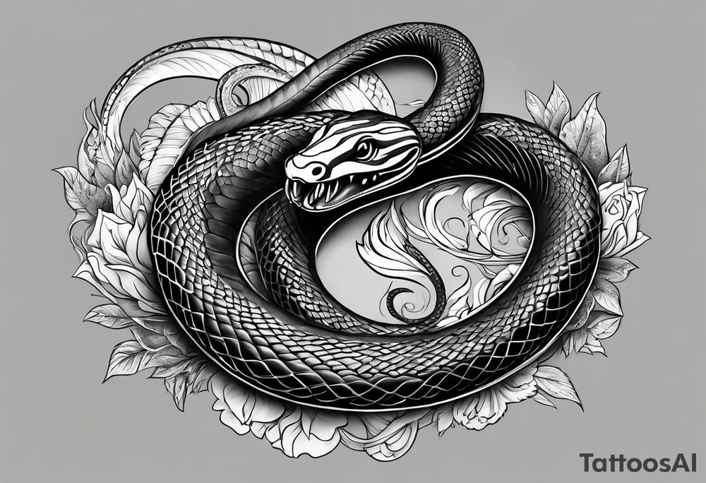 Black mamba snake tattoo with Kobe Bryant tattoo idea