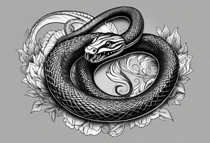 Black mamba snake tattoo with Kobe Bryant tattoo idea