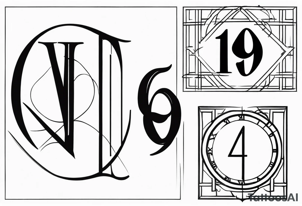 roman numeral January 1 1975 and February 4 969 tattoo idea