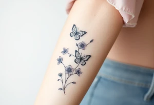 spring violet flowers and butterflies, more butterfly, and sprinkels, flower are violet il want long for arm tattoo idea