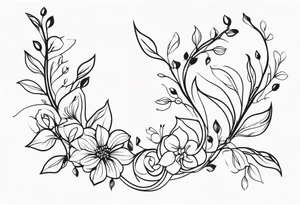 vines of flowers and leaves tattoo idea