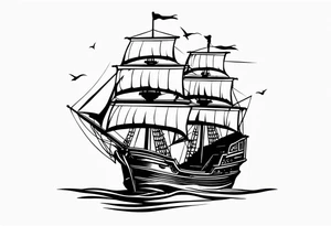 Tattoo bateaux de pirate, film pirate des caraïbe tattoo idea