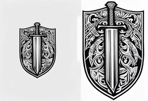 Valhalla viking gods shield hatchet sword tattoo idea