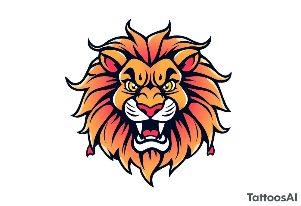 powerful lion tattoo idea