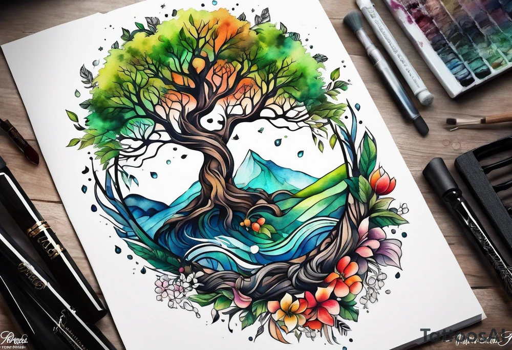 tree of life season tattoo idea