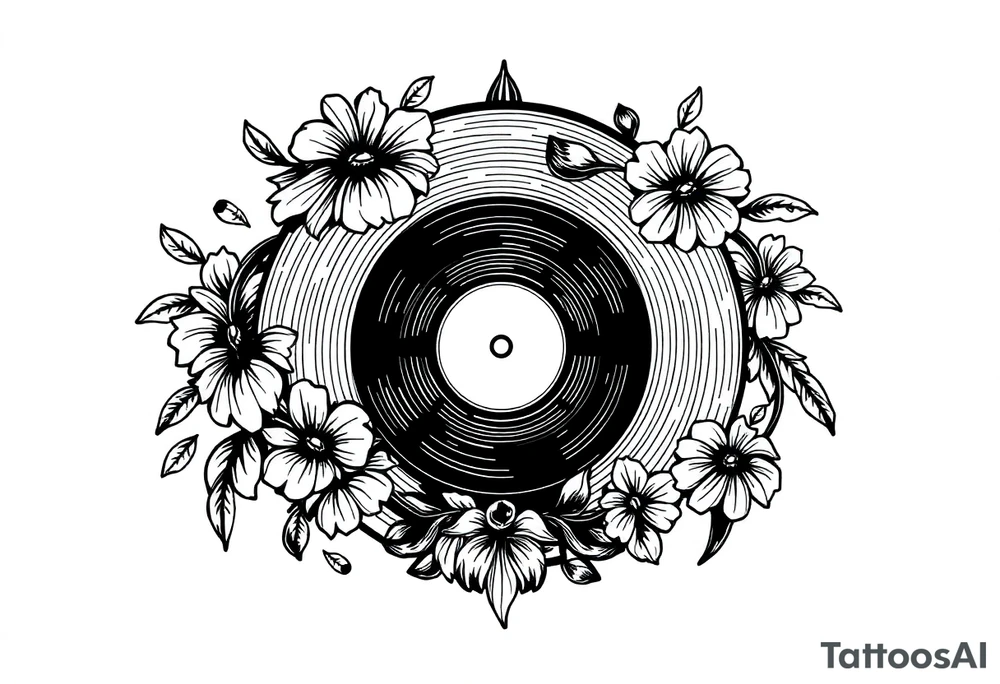 vinyl record tattoo idea