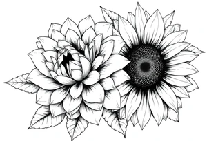 Chrysanthemum White Rose and sunflower tattoo tattoo idea