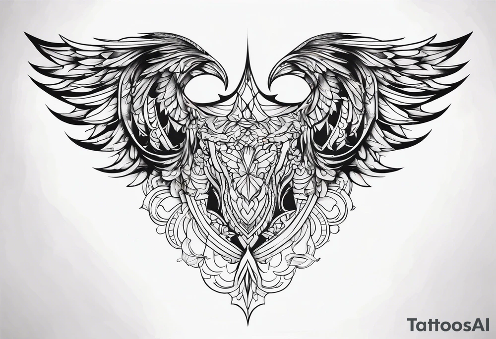 angle wings tattoo idea