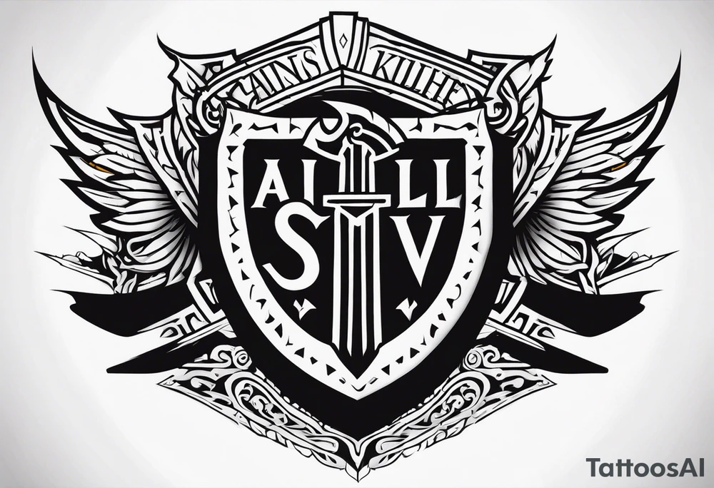 Valhalla stairs sword shield tattoo idea