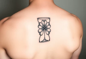 4 leaf clover in a hourglass tattoo idea