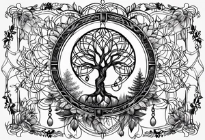 Dream catcher with tree of life in middle tattoo idea