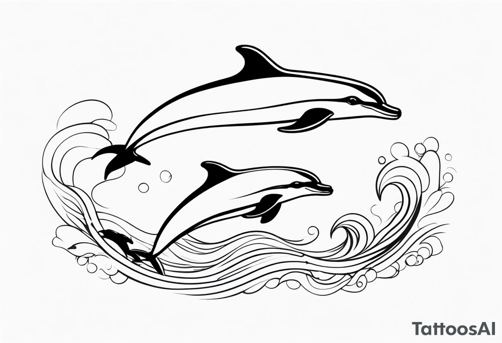 Playful Dolphins tattoo idea