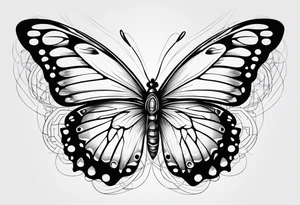 butterfly with the name Alike under it tattoo idea