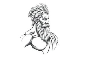 GREEK GOD LOOKING OVER HIS EMPIRE tattoo idea