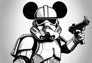 mickey mouse with clone trooper tattoo idea