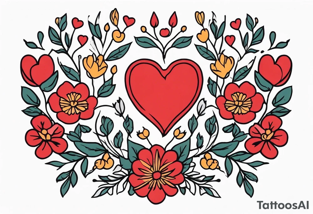 heart
old school vintage simple traditional design surrounded by vintage flowers


bold color simple tattoo idea