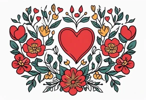 heart
old school vintage simple traditional design surrounded by vintage flowers


bold color simple tattoo idea