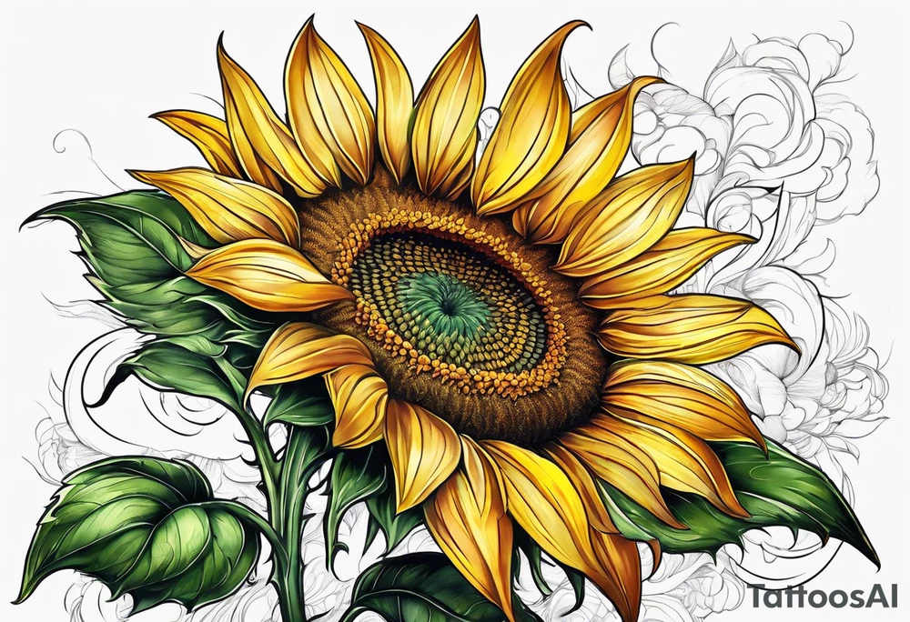 flower, sunflower, tattoo idea