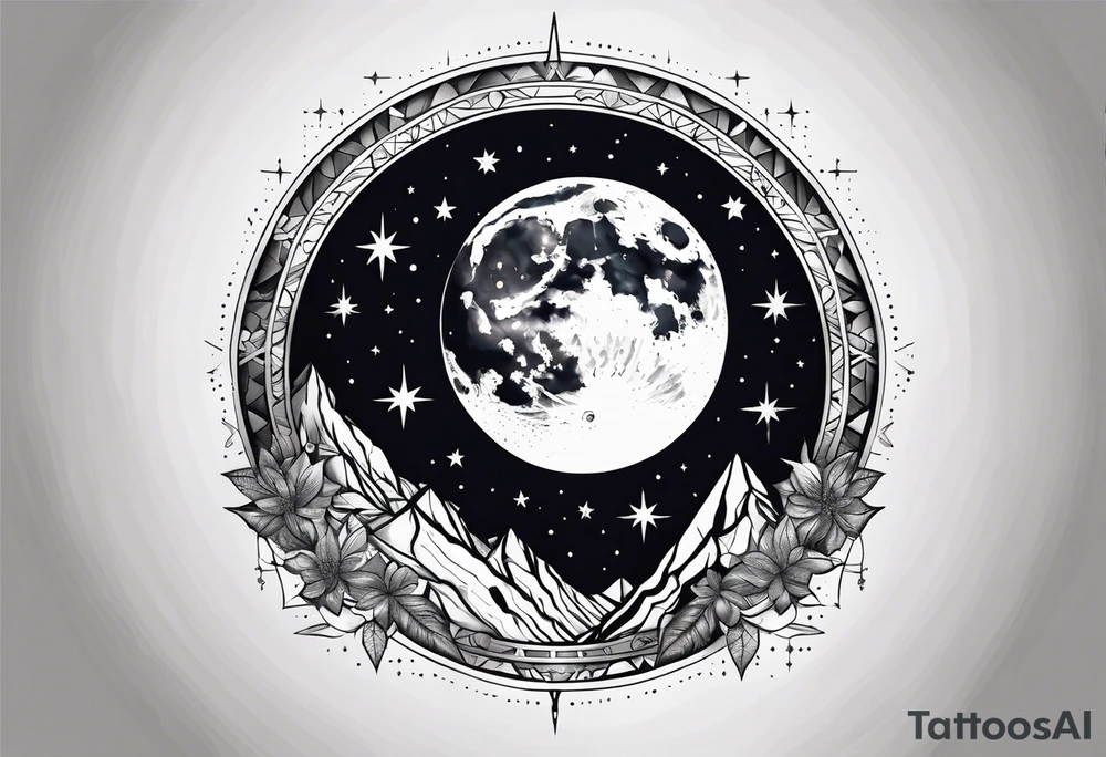 moon in space tattoo idea