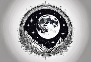 moon in space tattoo idea