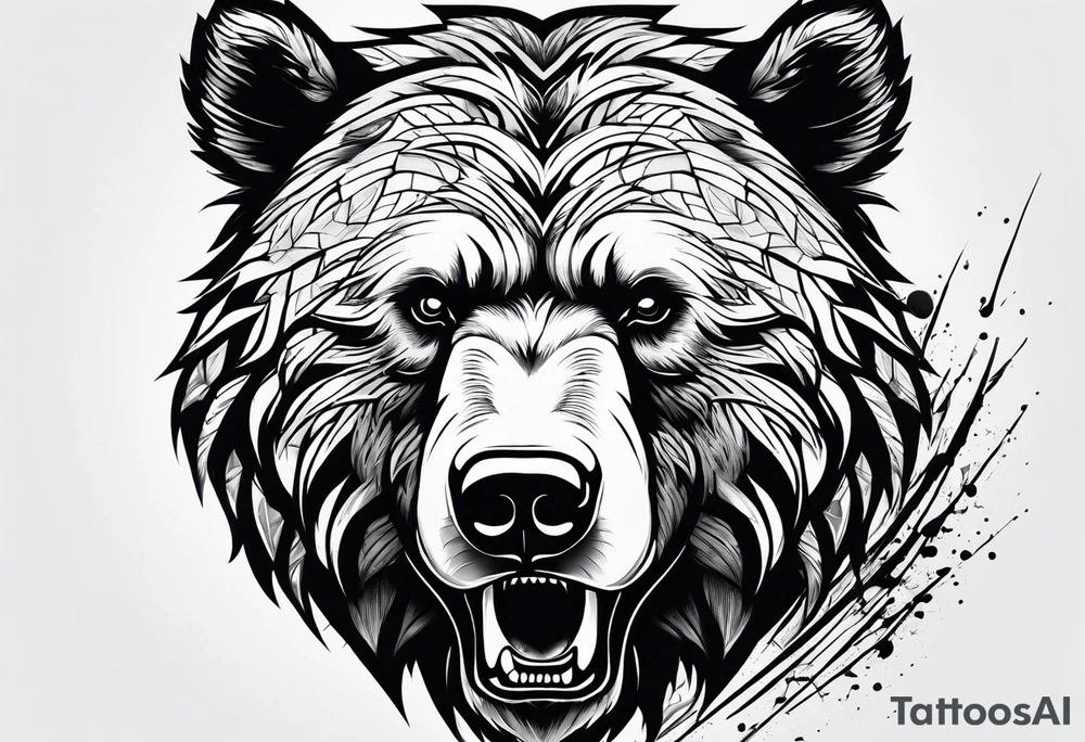 angry bear tattoo idea