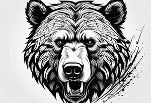 angry bear tattoo idea