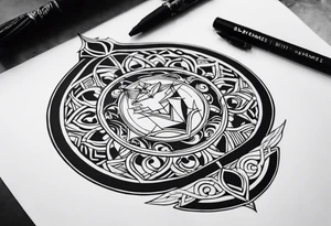 Hermes tattoo black work tattoo idea