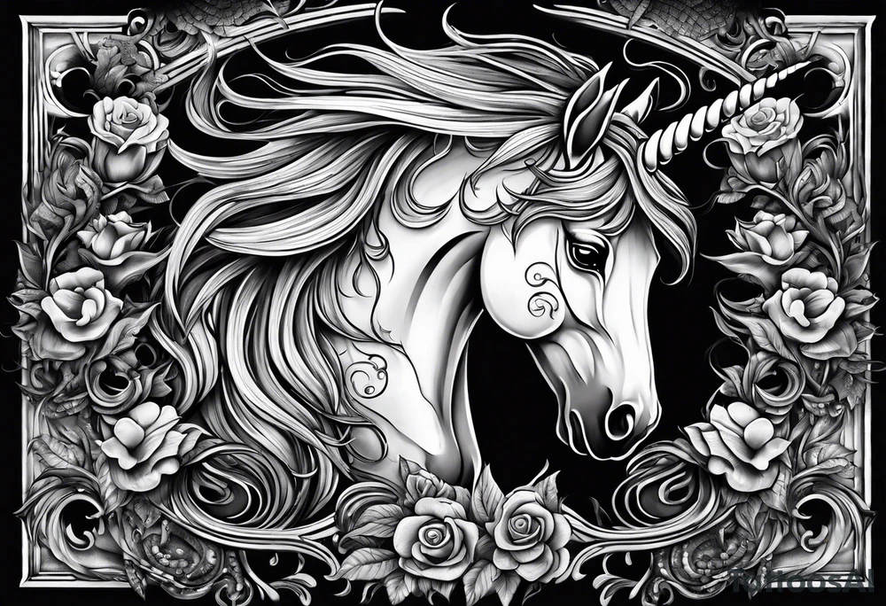 unicorn tattoo idea