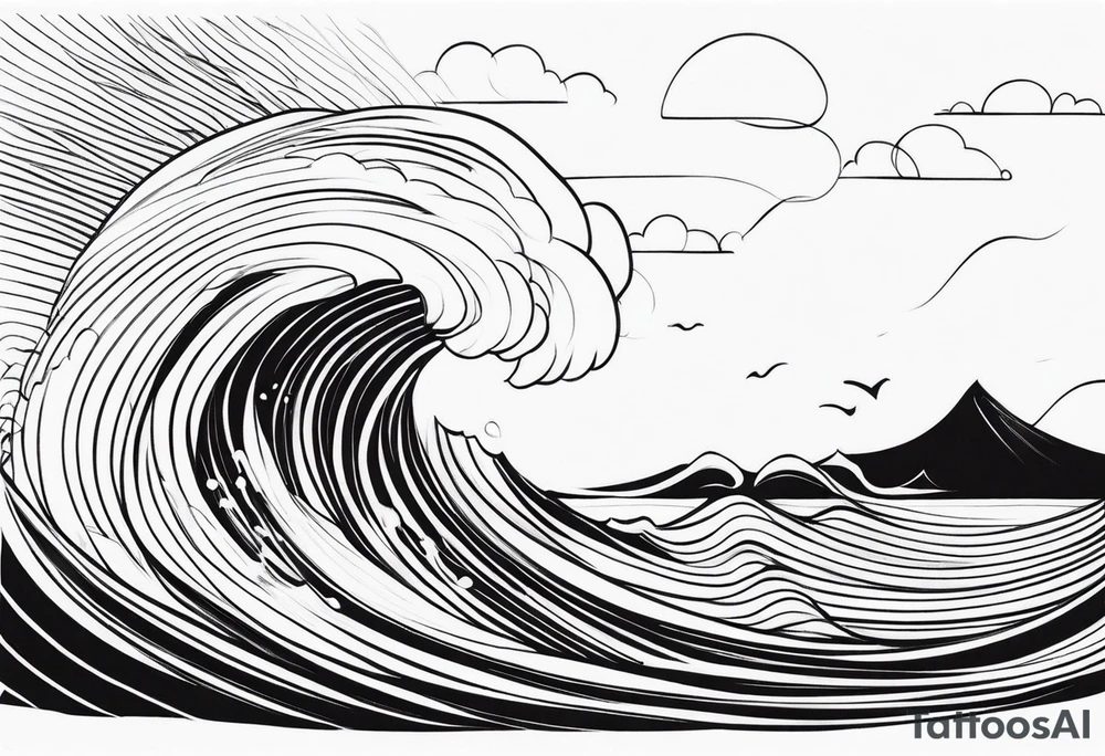 Ocean Waves Motion tattoo idea