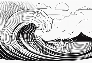 Ocean Waves Motion tattoo idea