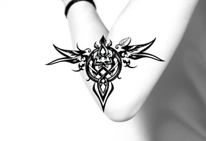 Arm band tattoo of Celtic knot infused with nature tattoo idea