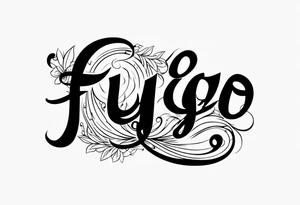 The word “fuego” in cursive inside fire and fades out tattoo idea