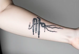 vertical System of thin pipes that transitions gradually from the end into thick, widespread 
veins of forearm tattoo idea