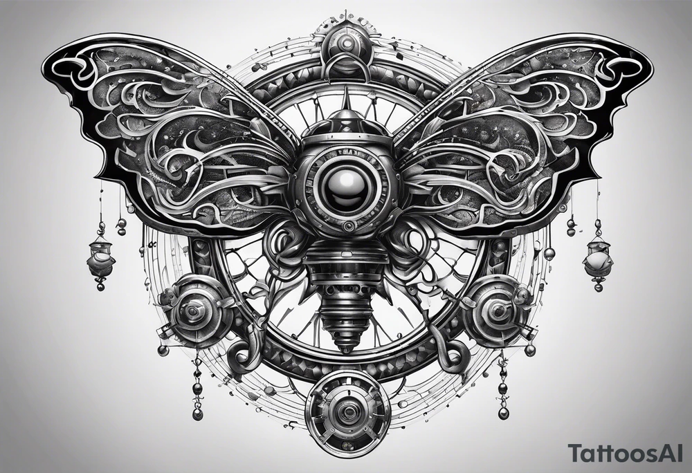 atom with quantum electron cloud tattoo idea