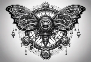 atom with quantum electron cloud tattoo idea